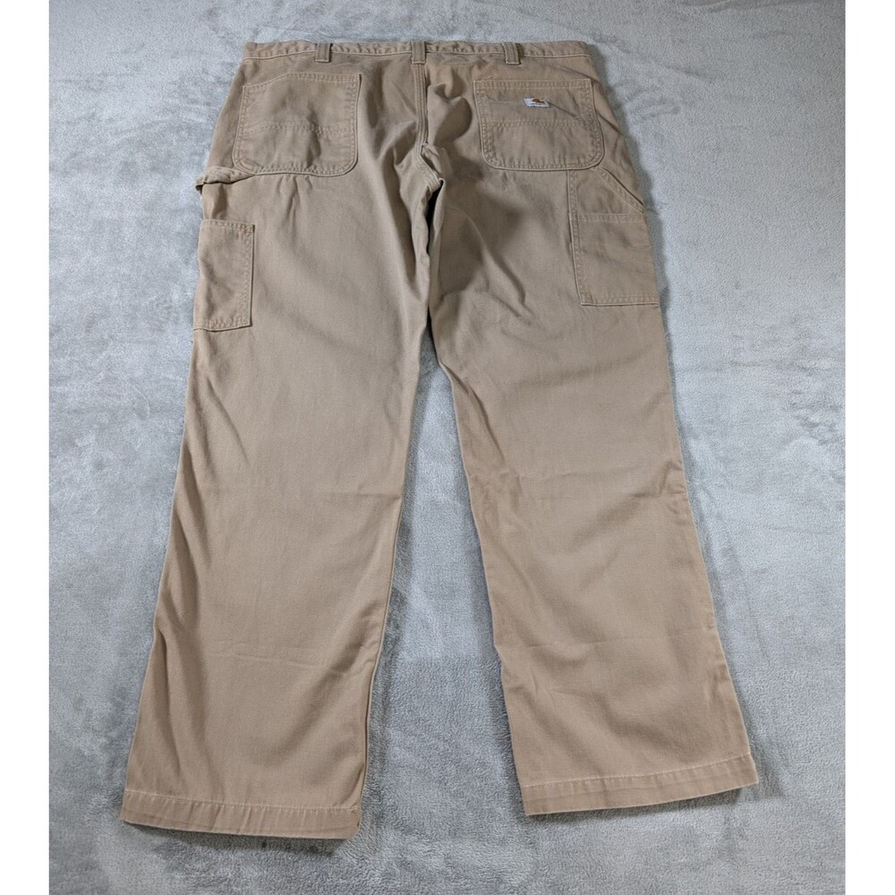 Carhartt Relaxed Straight Twill Dungaree Pants 40x30 Khaki Workwear - Picture 3 of 11